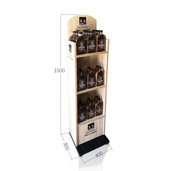 Retail POS Displays with Wooden Wine Endcap Display