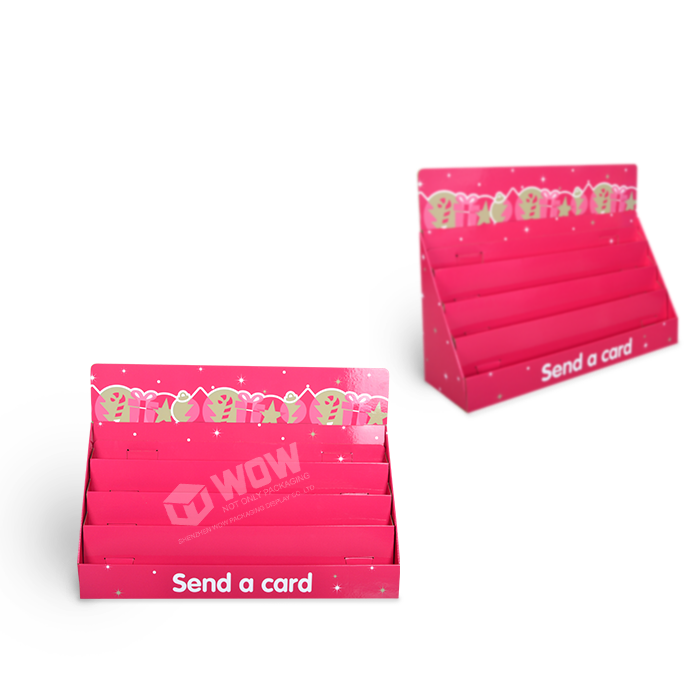 Cardboard Step Display for Table Top Greeting Card Display and Point of Sale Product Display