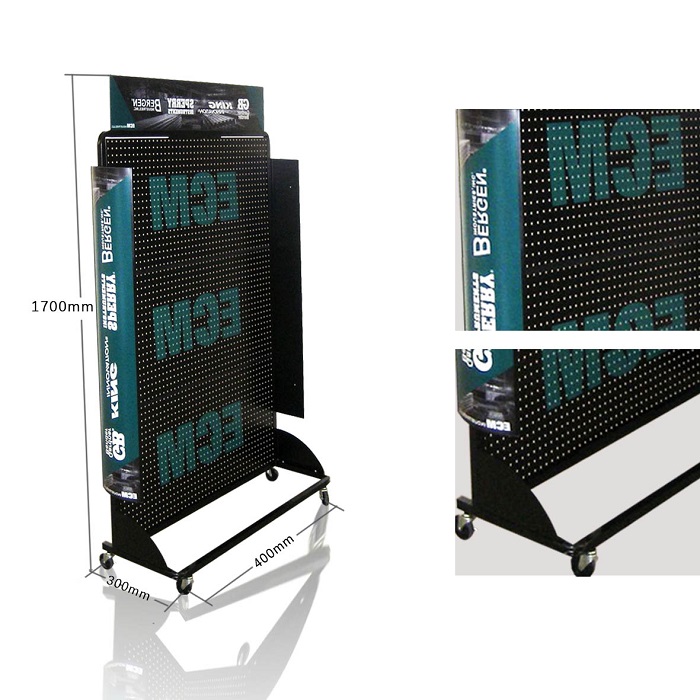 Stainless Steel Pegboard Hardware Point of Purchase Display Rack