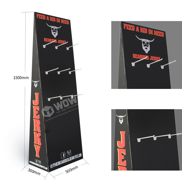 Paper Retail Pegboard Display Rack for Beef Jerky