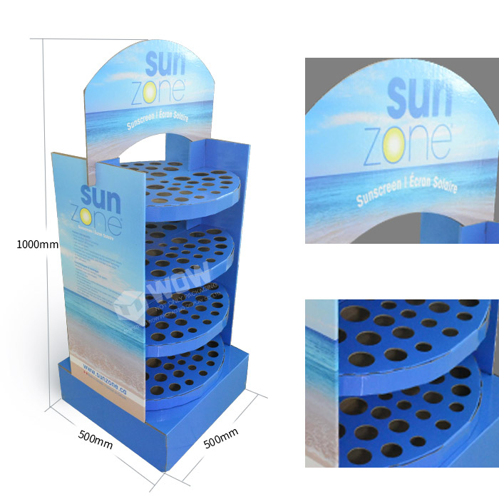 Cosmetic Shelf Display Featuring Floor Stand Display and Karton Display Stand