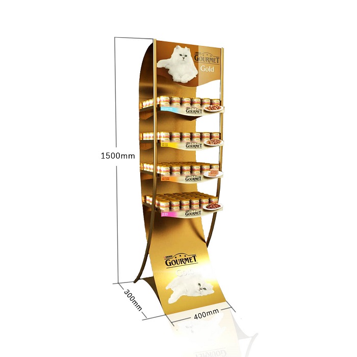 Metal Floor Standing Display Rack for Pet Food
