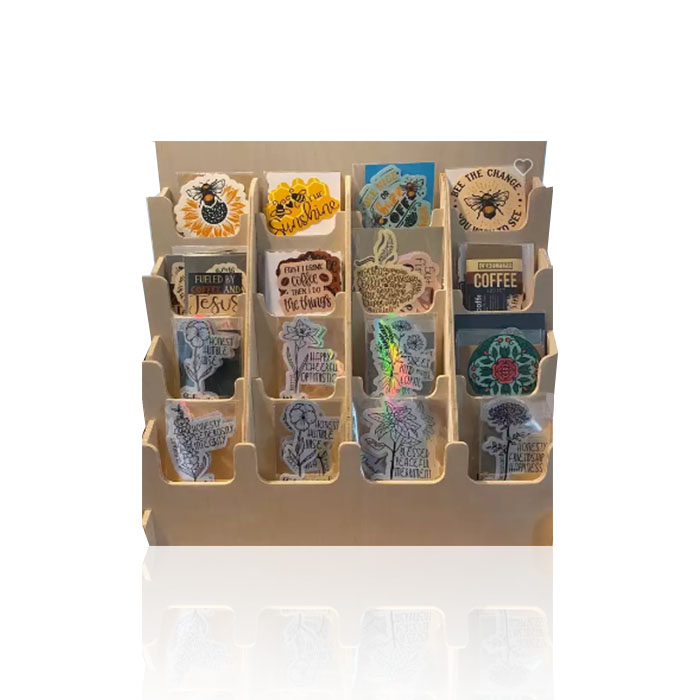 Wood Greeting Card Display with Counter Point of Purchase