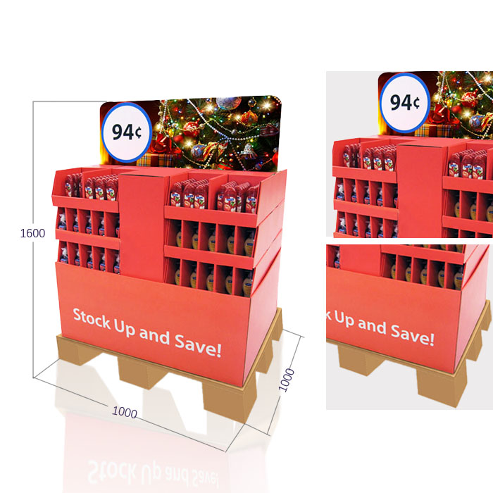 Christmas Cardboard Display Stand with Half Pallet for Costco