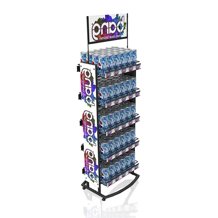 Christmas Pepsi Display with Wheels and Metal Store Display Racks