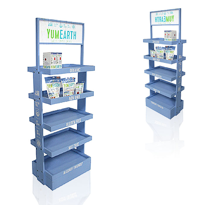 Seed Packet Display Stand with Freestanding Rack and Wood Display