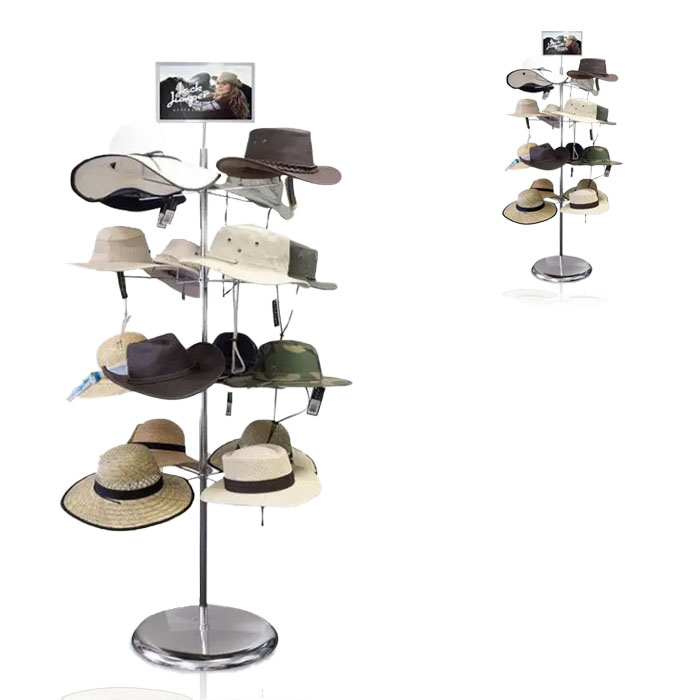 Cap Display Rack with Spinner Display and Metal Racks for Shop