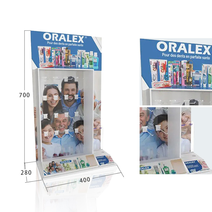 Toothpaste Display Stand with Countertop Rack and Foam Board