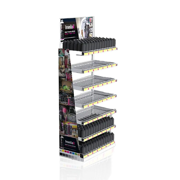 Bottle Display Stand with Retail Floor Options and Wire Shelves