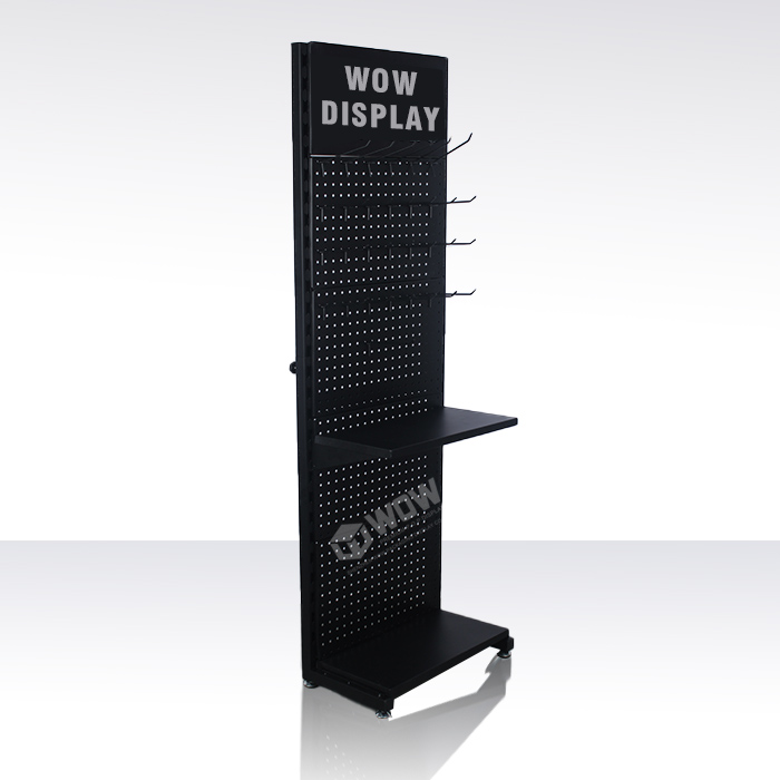 Metal Standing Pegboard Display Rack for Retail Spaces