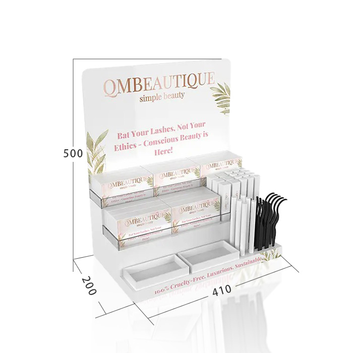 POS Custom Eyelash Display Stand with Acrylic 3-Tier Shelf