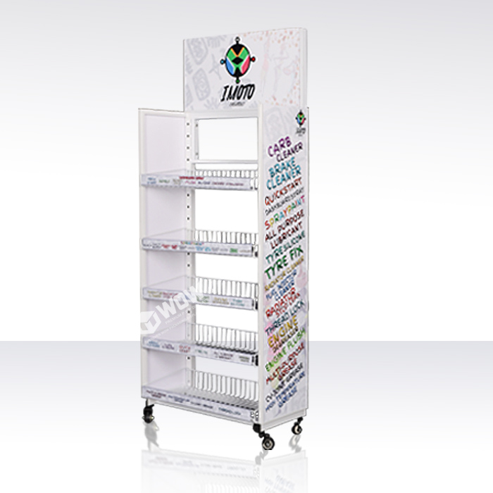 Wire Toy Store Display Shelves on Wheels