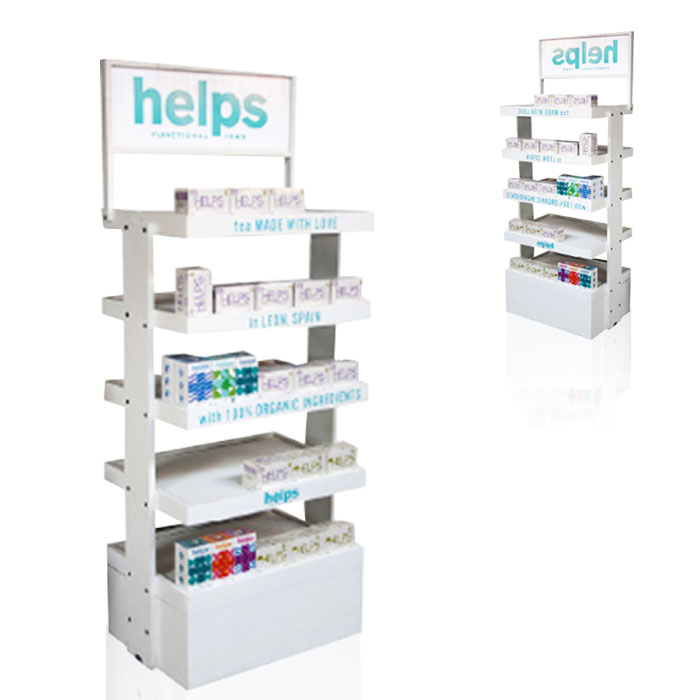 Diapers Display Stand with Floor Standing Rack and Wood Display