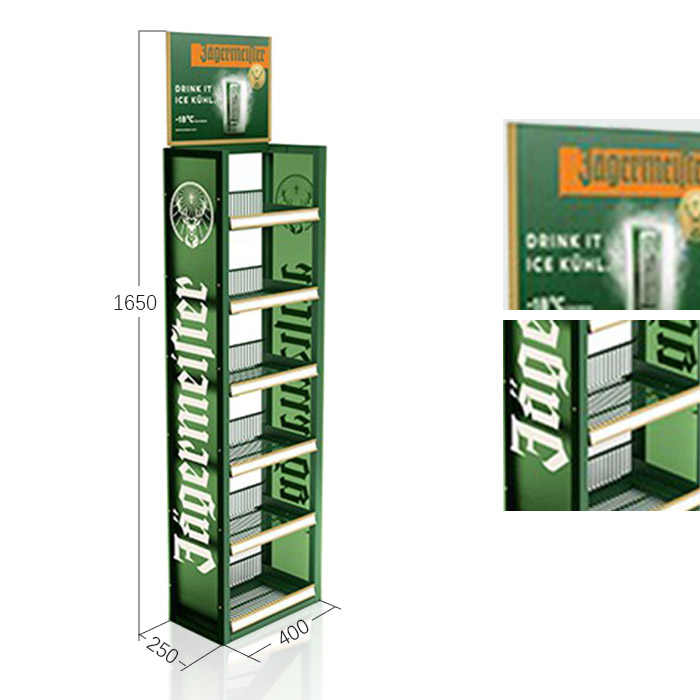 Retail Beer Display with FSDU Stands and Metal Racks