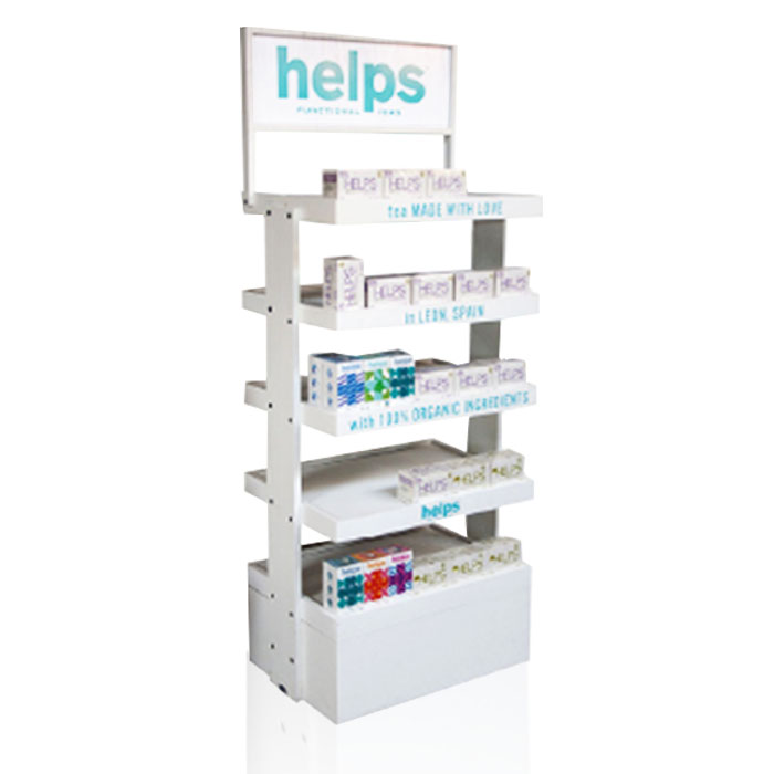 Diapers Display Stand with Floor Standing Rack and Wood Display