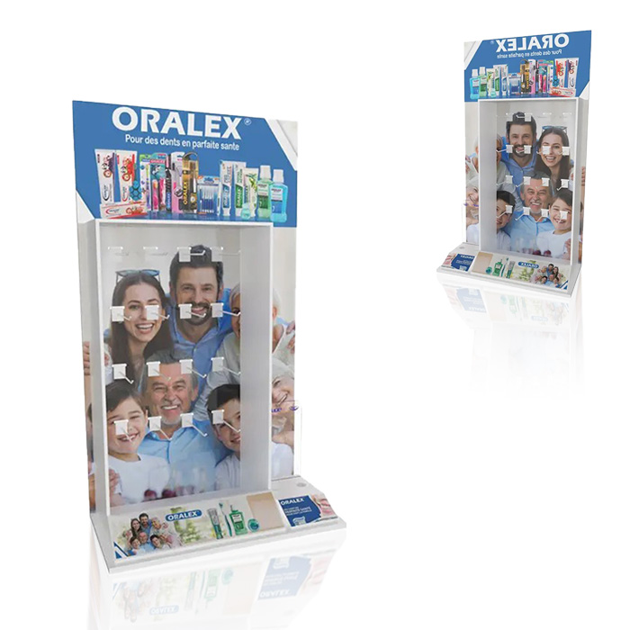 Toothpaste Display Stand with Countertop Rack and Foam Board