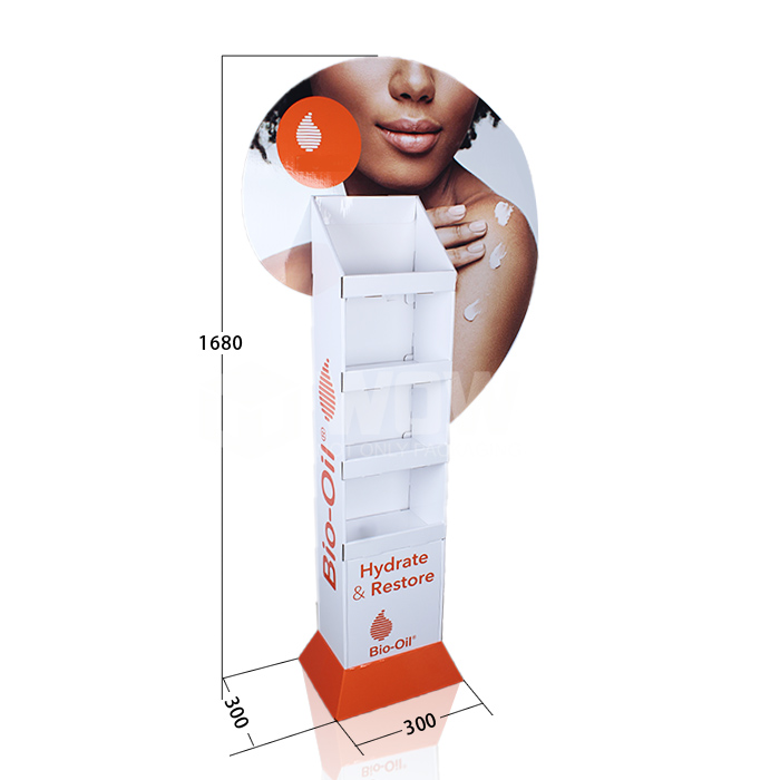 POP Floor Corrugated Shelf Display for Skincare Products