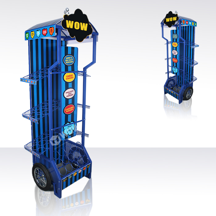 Floor Standing Popcorn Display Rack with Wire POP Design
