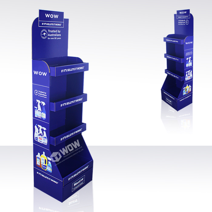 Retail Cleaners Corrugated Floor Display Stand