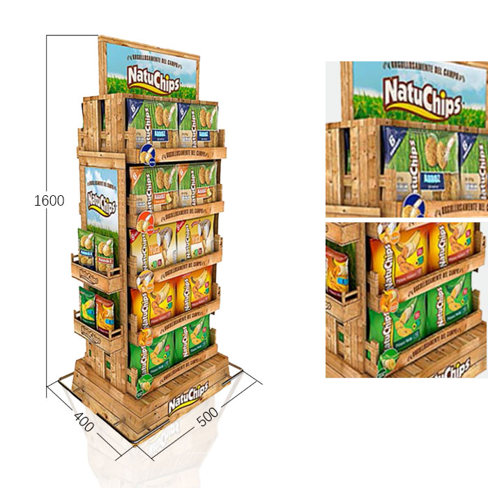 Wooden Bakery Cookie Display with Floor Racks