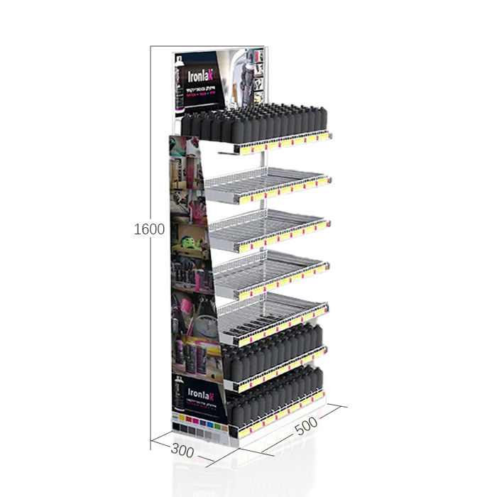 Bottle Display Stand with Retail Floor Options and Wire Shelves