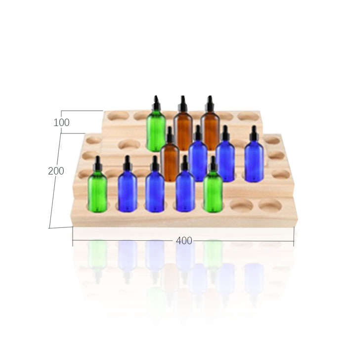 Essential Oil Retail Display with Tiered Wooden Stand