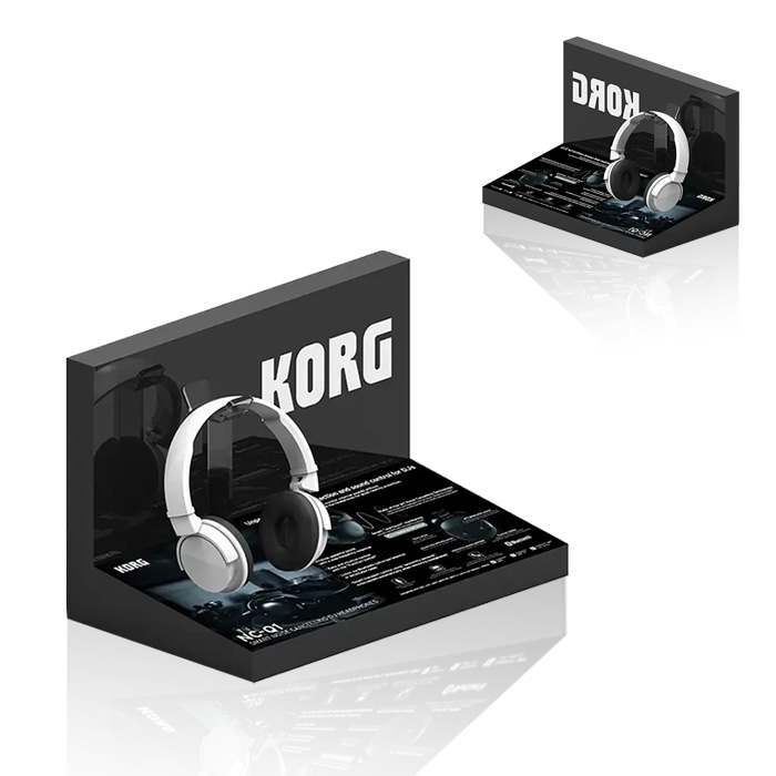 Custom Acrylic Headphone Display Stand with Tabletop POP Shelf