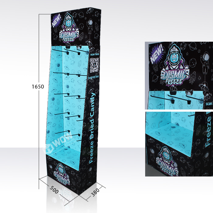 Custom Cardboard Product Display for Candy with Pegboard Design
