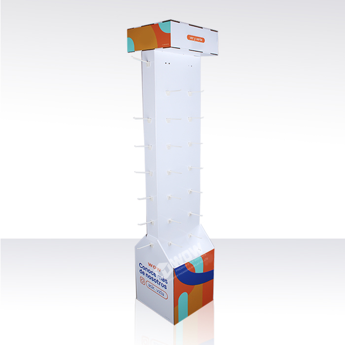 Custom Cardboard Display Rack with Hooks for Mobile Accessories