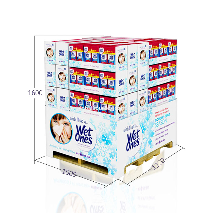 Personal Care Pallet Skirt Display with Corrugated Display Trays for Walmart