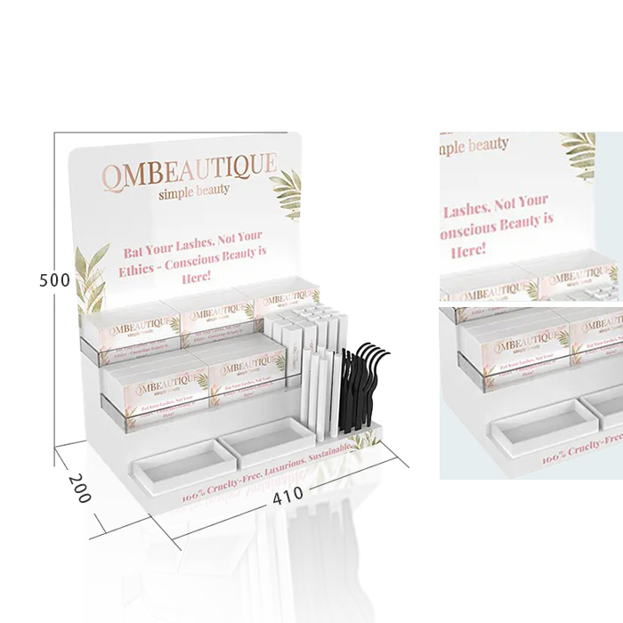 POS Custom Eyelash Display Stand with Acrylic 3-Tier Shelf