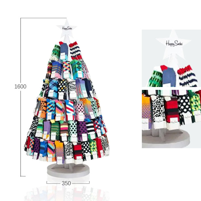 Socks Display Stand for Shop with Rotating Pegboard and Metal Rack