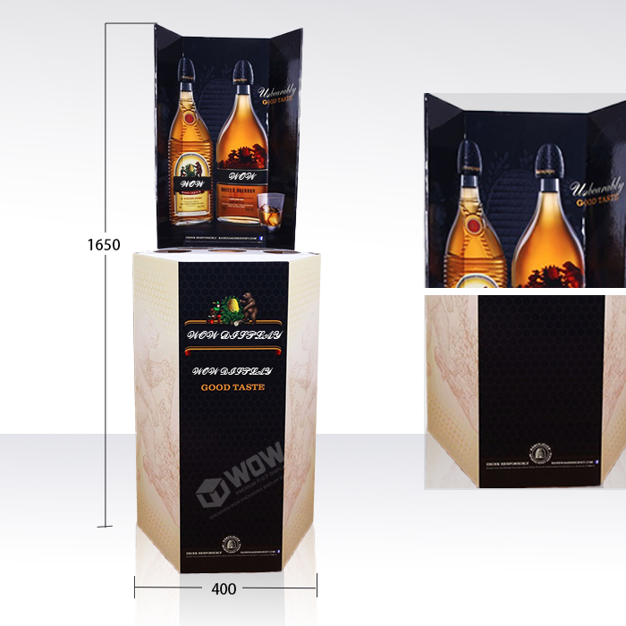 Corrugated Liquor Bottle Display Bins Rack for Custom Retail Displays
