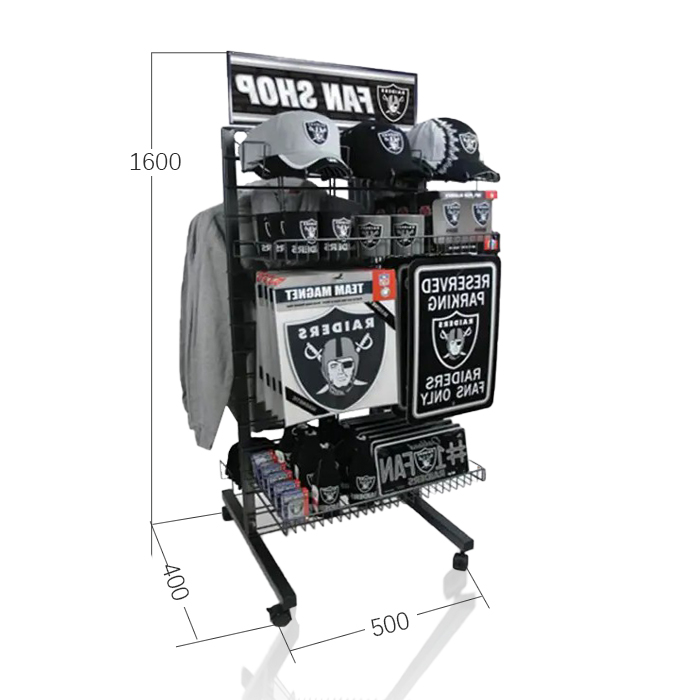 Garment Display Rack with Hanging Promotional Displays and Stainless Steel Rack