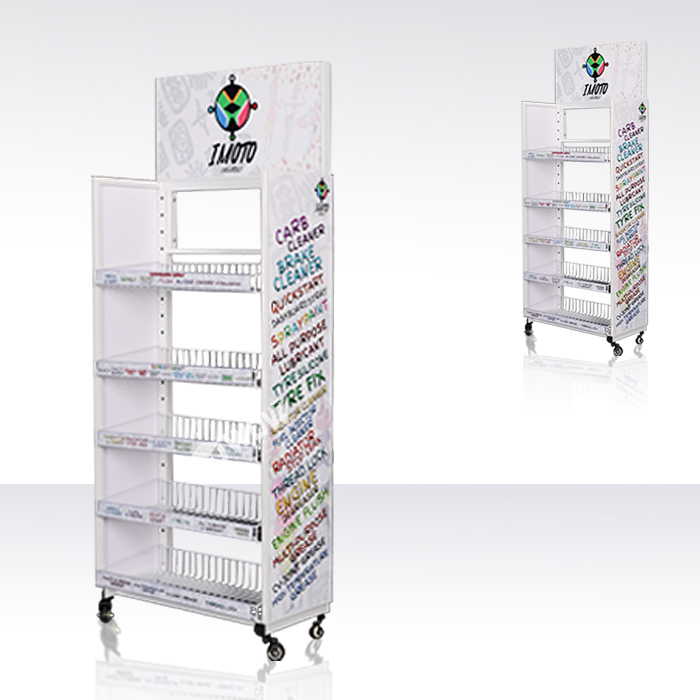 Wire Toy Store Display Shelves on Wheels