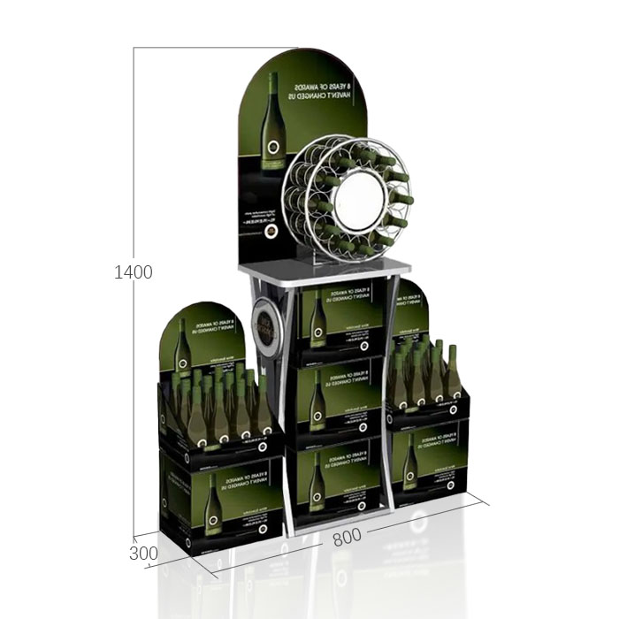 Bottle Shelf Display with Floor Standing Stands and Wire POP Displays