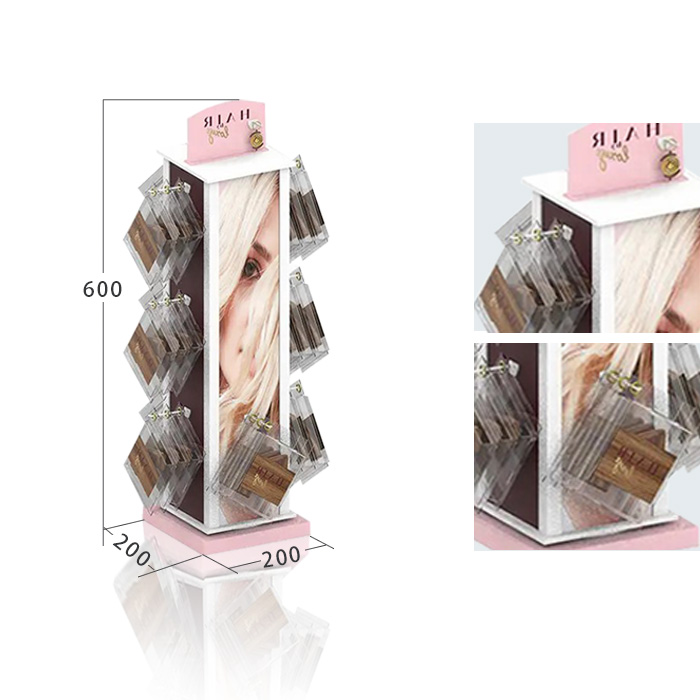 Countertop Peg Display Stand for Hairbows with Rotating Feature