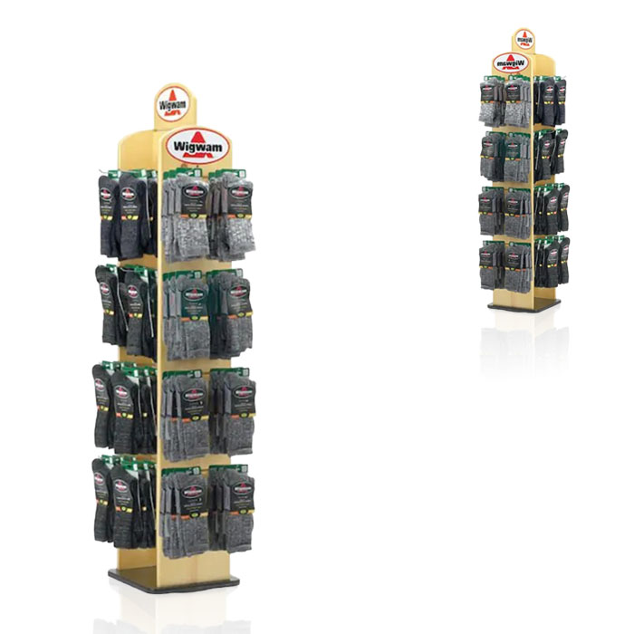 Glove Display Rack with Floor Spinner and Plywood Display Rack