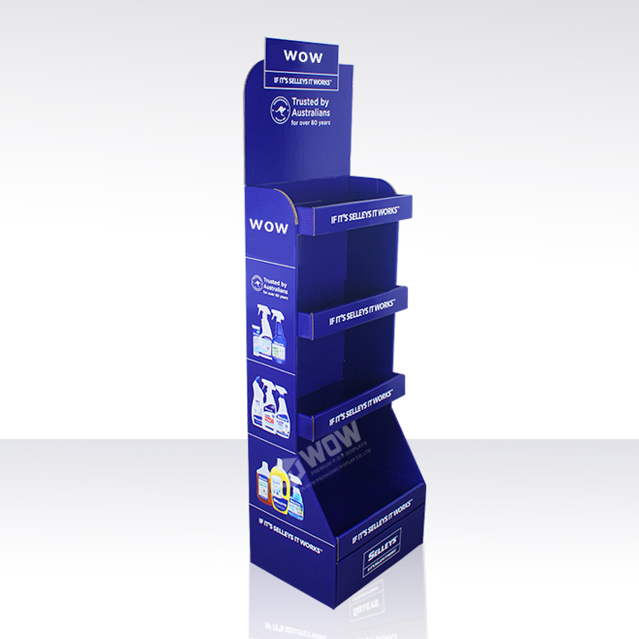 Retail Cleaners Corrugated Floor Display Stand