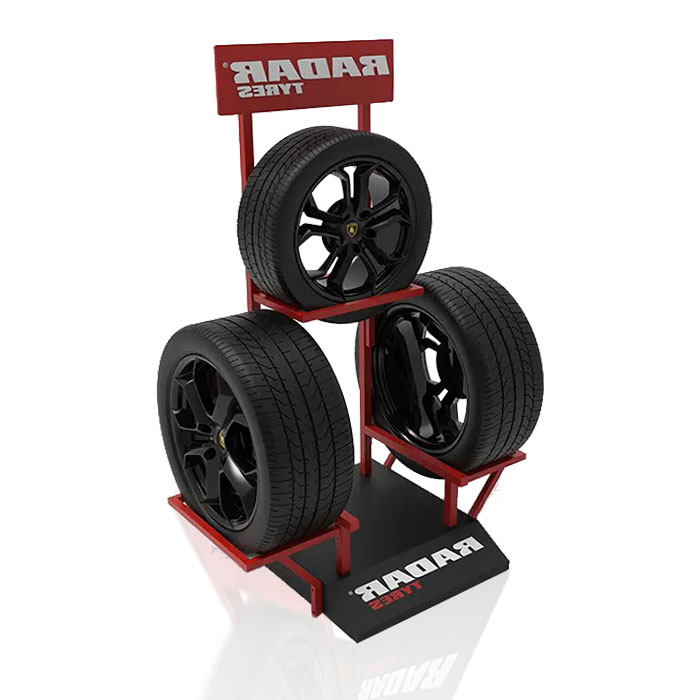 Floor Standing Tyre Display Rack with Metal Display Rack