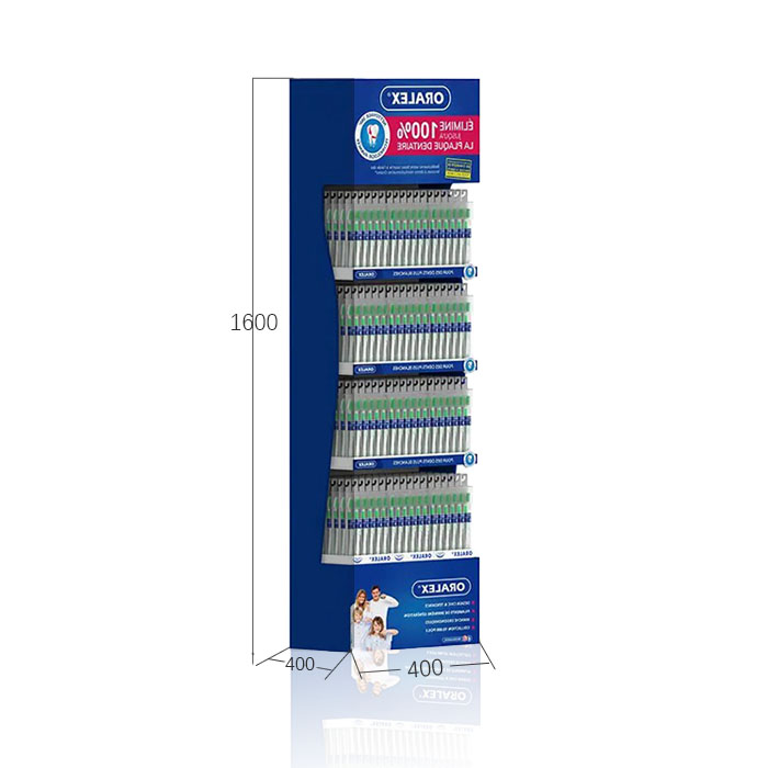 Toothbrush Display Stand for Shops with Floor POP Design