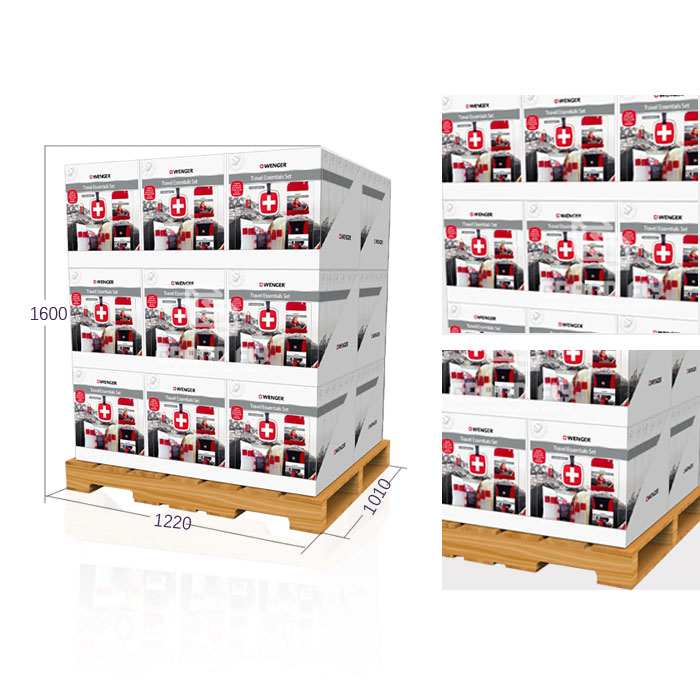 Cardboard Shipper Bag Display Stand for Sam's Club Pallet Store
