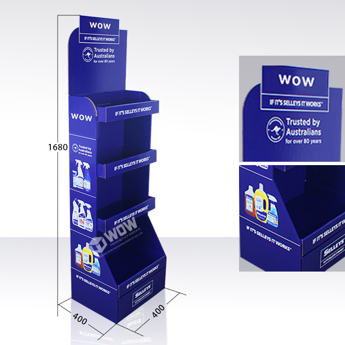Retail Cleaners Corrugated Floor Display Stand