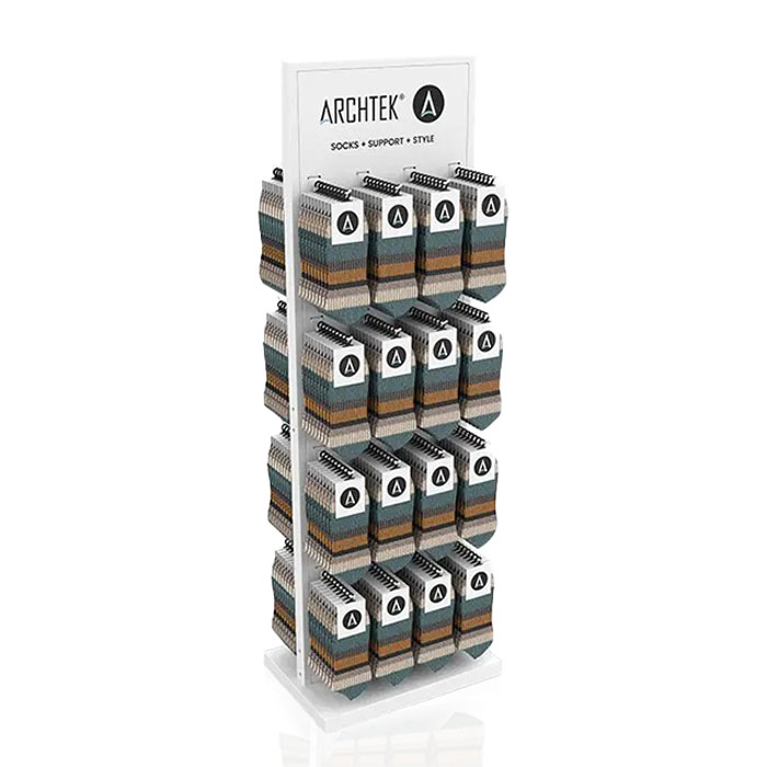 Hanging Promotional Retail Sock Display Rack with Wood Design