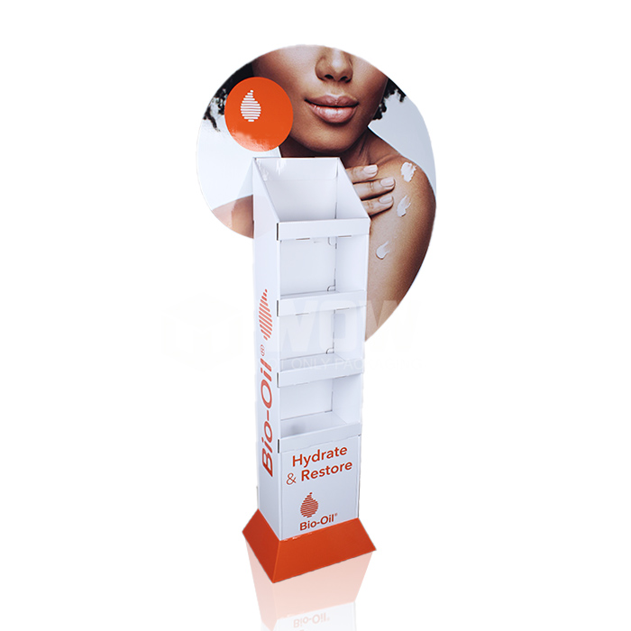 POP Floor Corrugated Shelf Display for Skincare Products