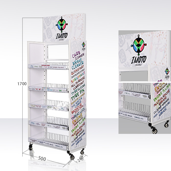 Wire Toy Store Display Shelves on Wheels