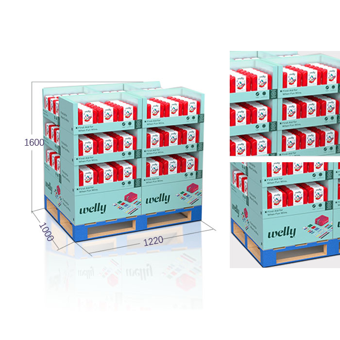Stationery Store Walmart Pallet Display with Corrugated POP
