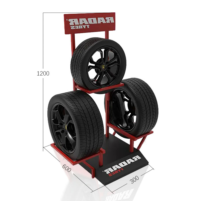 Floor Standing Tyre Display Rack with Metal Display Rack