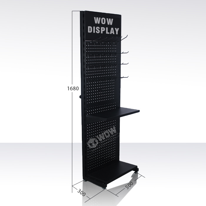 Metal Standing Pegboard Display Rack for Retail Spaces