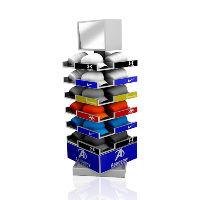 Baseball Cap Display Shelf with Turning Display Stand and Steel Stand